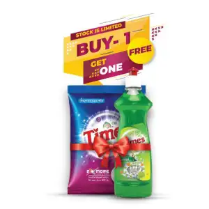 টাইমস ডিশ ওয়াশ 500 মিলি সাথে আছে টাইমস সুপার ডিটারজেন্ট পাউডার  - 500 গ্রাম ফ্রি